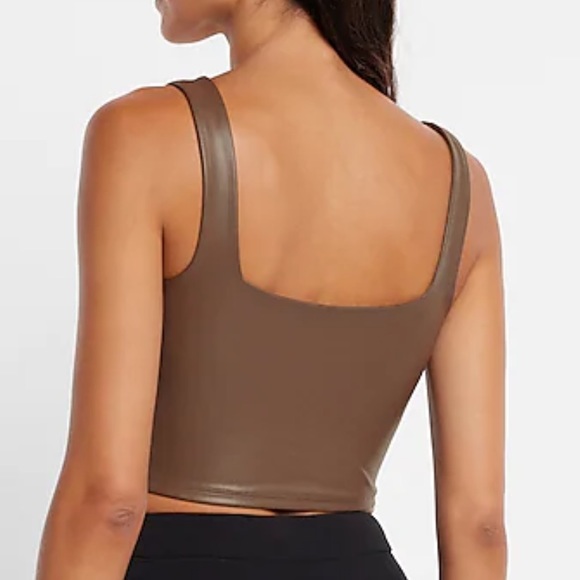 Expresd Faux Leather Cropped Tank - Picture 5 of 5